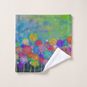 Abstrakte impressionistische Feld der Blume Badhandtuch Set (Waschlappen)