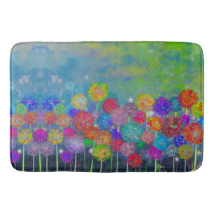 Abstrakte impressionistische Feld der Blume Dusche Badematte
