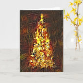 Abstrakte Impressionistische Weihnachtsbaumkarte Karte (Gelbe Blume)