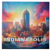Abstrakte Indianapolis Skyline Art Modern Fliese (Vorderseite)