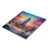 Abstrakte Indianapolis Skyline Art Modern Fliese (Seite)