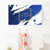 Abstrakte Indigo Blue Pinselstriche Banner (Insitu)