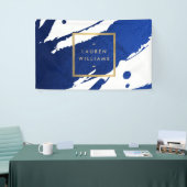 Abstrakte Indigo Blue Pinselstriche Banner (Messeveranstaltung)