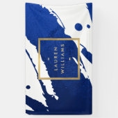 Abstrakte Indigo Blue Pinselstriche Banner (Vertikal)