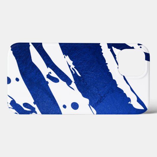 Abstrakte Indigo Blue Pinselstriche Case-Mate iPhone Hülle (Rückseite (Horizontal))
