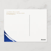 Abstrakte Indigo Blue Pinselstriche Postkarte (Rückseite)