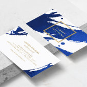 Abstrakte Indigo Blue Pinselstriche Visitenkarte