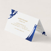 Abstrakte Indigo Blue Pinselstriche Visitenkarten (Rückseite)