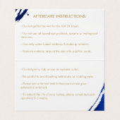 Abstrakte Indigo Blue Pinselstriche Visitenkarten (Innenseite Aufgefaltet)