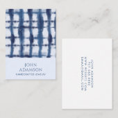 Abstrakte Indigomuster-Vorzeichenkarte Visitenkarte (Vorne/Hinten)