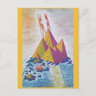 Abstrakte Insel Art Postkarte