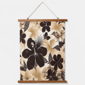 Abstrakte Insel Tropical Hawaiian Wandteppich Mit Holzrahmen (Vorderseite)