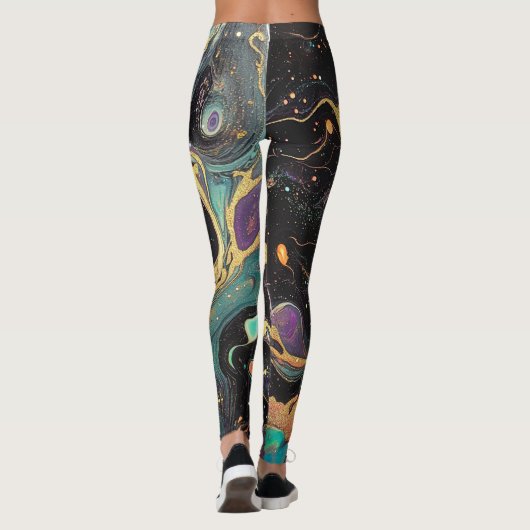 Abstrakte iridestische Kunst-Leggings Leggings (Rückseite)