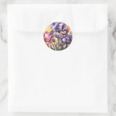 Abstrakte Iris-Blume Runder Aufkleber (Tasche)