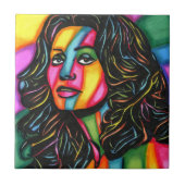 abstrakte italienische Frauen sehen sich der Origi Fliese (Vorderseite)