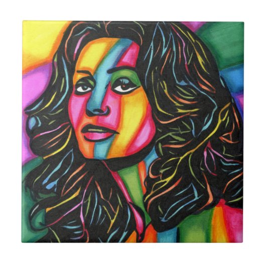 abstrakte italienische Frauen sehen sich der Origi Fliese (Vorderseite)