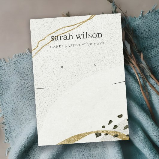 Abstrakte Ivory Black Gold-Kette Earring Display Visitenkarte