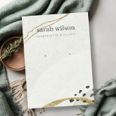 Abstrakte Ivory Black Gold Stud Earring Display Visitenkarte