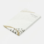 Abstrakte Ivory Gold Black Gray Stone Textur Post-it Klebezettel (angewinkelt)