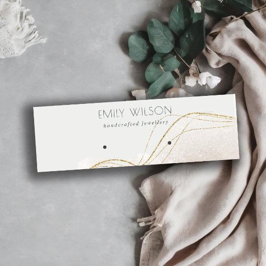 Abstrakte Ivory Gold Glitzer Shiny Earring Display Mini Visitenkarte