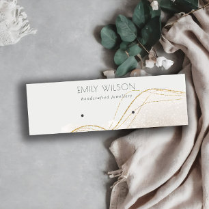 Abstrakte Ivory Gold Glitzer Shiny Earring Display Mini Visitenkarte