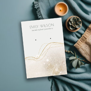 Abstrakte Ivory Gold Glitzer Shiny Earring Display Visitenkarte