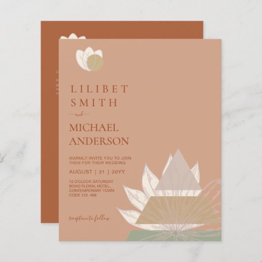 Abstrakte Japandi-Skandinavische Hochzeit (Vorne/Hinten)