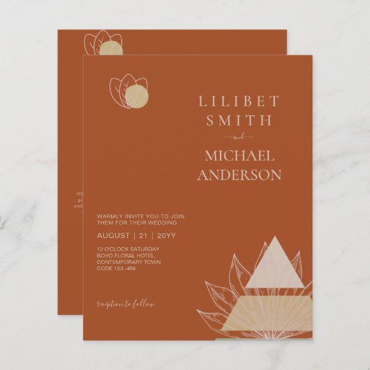 Abstrakte Japandi-Skandinavische Hochzeit (Vorne/Hinten)