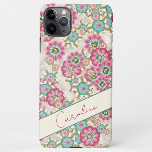 Abstrakte japanische Blume Art Muster iPhone Hülle (Rückseite)