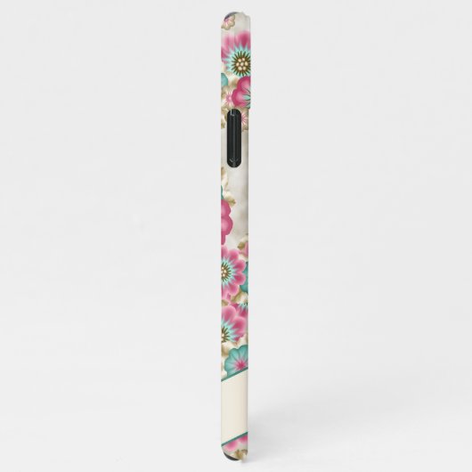 Abstrakte japanische Blume Art Muster iPhone Hülle (Rechte Seite)