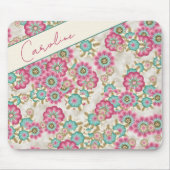 Abstrakte japanische Blume Art Muster Mousepad (Vorne)