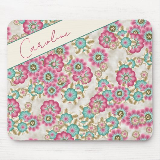 Abstrakte japanische Blume Art Muster Mousepad (Vorne)