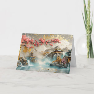 Abstrakte japanische Landschaft mit Sakura Blossom Karte