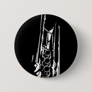 Abstrakte Jazz-Trompete-Silhouette Button