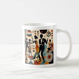 Abstrakte Jazzy Martinis und tanzende Cocktailpart Kaffeetasse