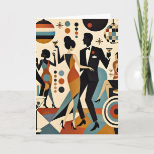 Abstrakte Jazzy Martinis und tanzende Cocktailpart Karte