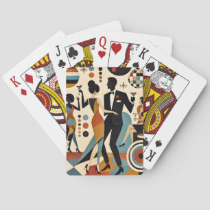 Abstrakte Jazzy Martinis und tanzende Cocktailpart Spielkarten