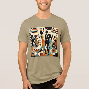 Abstrakte Jazzy Martinis und tanzende Cocktailpart Tri-Blend Shirt