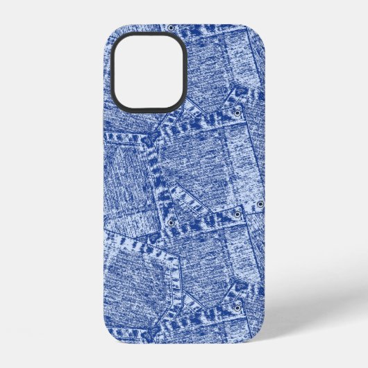 Abstrakte Jeans Taschen Patchwork Nahtloses Muster iPhone Hülle (Rückseite)