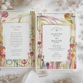 Abstrakte Jugendstil-Hochzeit Einladung