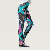 Abstrakte Jugendstil-Retrograde-Leggings Leggings (Rechts)