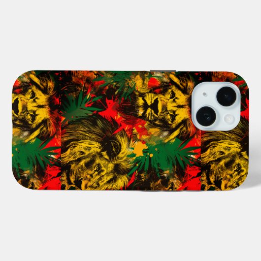 Abstrakte Jungle Rasta Lion Eine Liebe Reggae Jama Case-Mate iPhone Hülle (Rückseite (Horizontal))