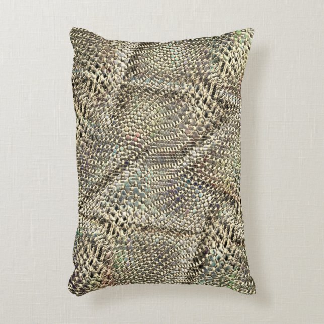 Abstrakte Jute mit leichter Metalltonschnur Dekokissen (Vorderseite(Vertikal))