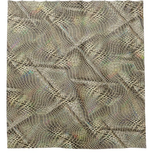 Abstrakte Jute mit leichter Metalltonschnur Duschvorhang (Vorderseite)