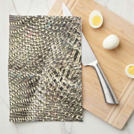 Abstrakte Jute mit leichter Metalltonschnur Geschirrtuch (Viertel Falte)