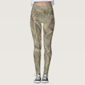 Abstrakte Jute mit leichter Metalltonschnur Leggings (Vorderseite)