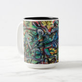 Abstrakte Kaffee-oder Tee-Tasse durch ValAries Zweifarbige Tasse (Vorderseite Links)