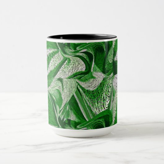 Abstrakte Kaffee-Tasse in Schwarz und Grün Tasse (Zentrum)
