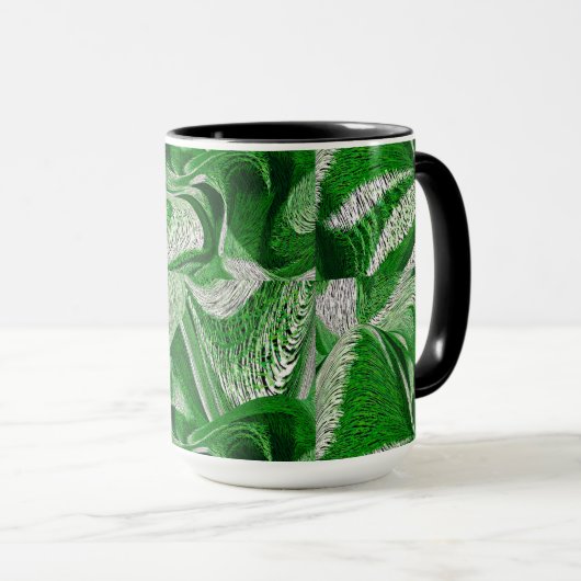 Abstrakte Kaffee-Tasse in Schwarz und Grün Tasse (VorderseiteRechts)
