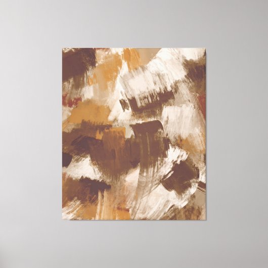 Abstrakte Kaffeefarben Paint Strokes Leinwanddruck (Vorderseite)